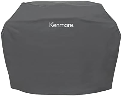 Kenmore 56-Inch Heavy-Duty Grill Cover for Outdoor BBQ Propane Gas Grills, Weather-Resistant, UV- and Fade-Resistant, Universal Fit Cover for 4-Burner Gas Grills, Gray by Kenmore