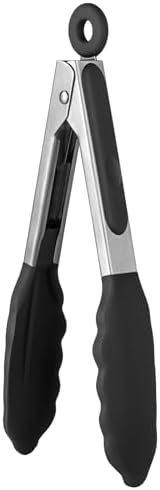 U-Taste Kitchen Tong for Cooking, 600ºF Heat-Resistant Silicone, 7in/Black by U-Taste