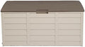 75-Gallon Medium Deck Box - Lightweight Resin Indoor/Outdoor Storage Container and Seat for Patio Cushions and Gardening Tools - Store Items on Garage, Yard,Brown by Shyneer
