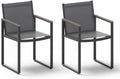 Outdoor Dining Chairs Set of 2, Aluminum Patio Dining Chairs by Oasbira