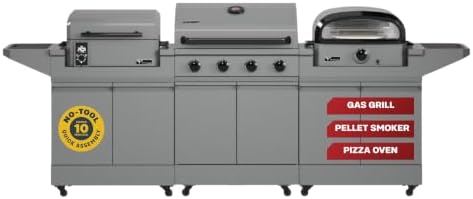 Tytus 3-in-1 Gas Grill 4-Burner, Pellet Smoker, Pizza Oven, 117" by TYTUS