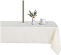 LUSHVIDA Rectangle Outdoor Tablecloth with Umbrella Hole 60x120 Inch Beige by LUSHVIDA