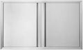 JIE JIN Outdoor Kitchen Door 35" W X 24" H Double Doors BBQ Access Door BBQ Island Door 304 Brushed Stainless Steel Flush Mount Door for Outdoor Kitchen BBQ Island Outdoor Cabinet Doors by JIEJIN