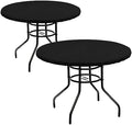 LUSHVIDA 2PCS Round Tablecloth, Fitted Table Cloth for 36"-44" Tables Black by LUSHVIDA