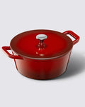 Dutch Oven Pot with Lid, 6QT Cast Iron Pot, Cerise by Roomena