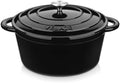 Velaze 7.5 QT Enameled Cast Iron Dutch Oven Pot with Lid,Black by Velaze