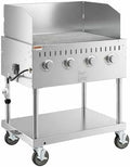 Commercial Stainless Steel Outdoor Liquid Propane Grill with Wind Guard, 30" Cooking Surface, 4 Burners, 64,000 BTU, for Restaurant Patio, Resort, Catering, Outdoor Kitchen, Hotel by Krollen+Industrial