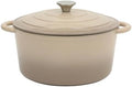 Gibson Home Addlestone 7 Qt Enameled Cast Iron Dutch Oven Pot with Lid – Round, Oven Safe to 500°F, Ideal for Bread Baking & Stews - Gradient Taupe by GibsonHomewares