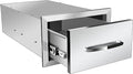 Outdoor Kitchen Drawer Single BBQ Drawer Stainless Steel BBQ Access Drawer with Handles, Flush Mount Storage Enclosed Cabinets Horizontal BBQ Island Drawers (14" Wx23 Dx8.5 H) by RIGMEC