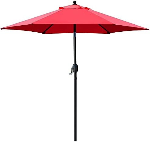 Sunnyglade 7.5' Patio Umbrella Outdoor Table Umbrella Tilt Crank Red by Sunnyglade