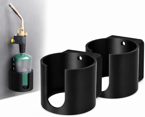 Magnetic 1LB Propane Tank Holder, Dual-Function Cylinder Mount Bracket Compatible with Coleman 1 lb Camping Gas Canisters, Wall or Grill Mount Storage Organizer for RV, Garage & BBQ (2-Pack) by Unknown