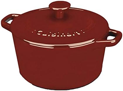 Cuisinart Chef's Classic Enameled Cast Iron Dutch Oven with Lid, Porcelain Enameled Interior, Oven Safe, Induction Compatible, 3-Quart, Round, Cardinal Red by Cuisinart
