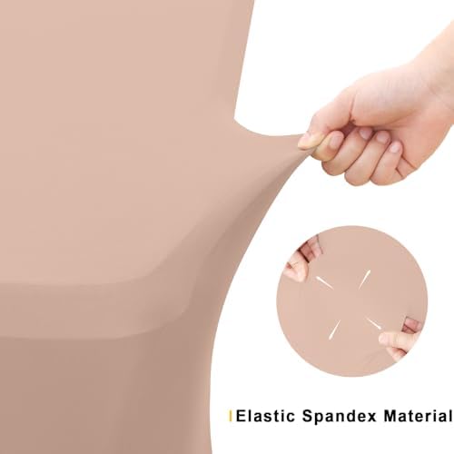 Smiry 2 Pack Spandex Table Cloth 8FT, Elastic Fitted Nude Tablecloth - Image 5