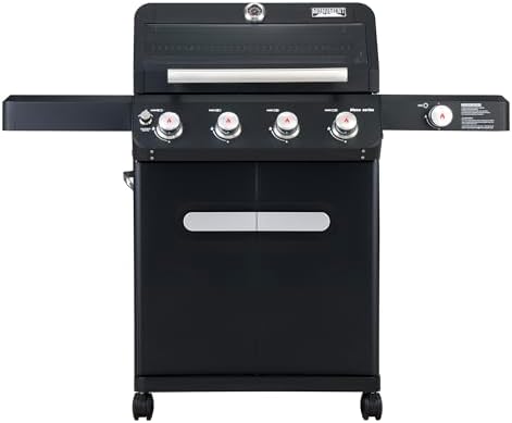 Monument Grills Mesa Series, 4+1 Outdoor Barbecue Stainless Steel 4 Burners & 1 Side Burner Propane Gas Grill, 52,000 BTU Patio Garden Barbecue Grill with Knob Controls, Mesa425, Black by MonumentGrills