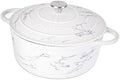 Cast Iron Dutch Oven with Lid – Non-Stick Ovenproof Enamelled Casserole Pot – Sturdy Dutch Oven Cookware – Marble, 6.4-Quart, 28cm – by Nuovva by Nuovva