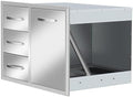 Outdoor Kitchen Drawer Combo BBQ Access Triple Drawers and Trash Drawer for BBQ Island Grill Station 28" W x 20.1" H x 19.7" D with Handles by YourFriends