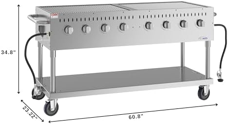 60 in. Commercial Mobile Outdoor Propane Gas Grill, ETL Listed in Stainless-Steel (KM-CGM-60) - Image 3