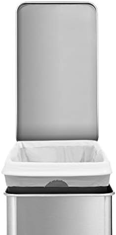simplehuman Round Step Can, 4.5L / 1.2 Gallon Compact Bathroom Trash Can, 150,000-Step Pedal, Lid Shox® Silent Close, Removable Inner Bucket, Brushed Stainless Steel - Image 5