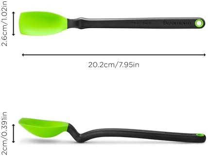 Dreamfarm Mini Supoon Non-Stick Sit-Up Silicone Scraping Cooking Spoon, Jar Scraper Measures 5ml Tsp - 8" Green - Image 2