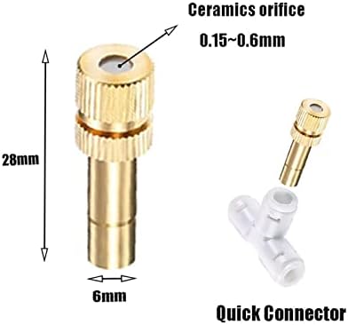 Outdoor Misting Cooling System Kit with Silent Pump and Gold Brass Sprayers, Patio Misters Mister System Drip Irrigation System for Outside Patio, Garden Cooling System DI(Size:24m Tube + 36 nozles) - Image 2