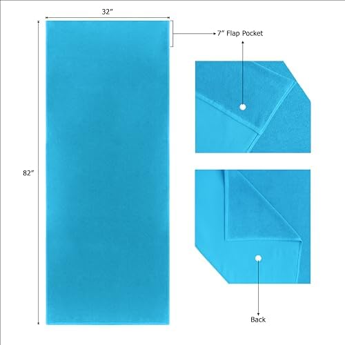 COTTON CRAFT Pool Lounge Chair Cover - 2 Pack - Aqua - Image 6