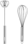 NileHome Stainless Steel Whisk Set 8" + 10" Semi-Automatic Rotary by NileHome