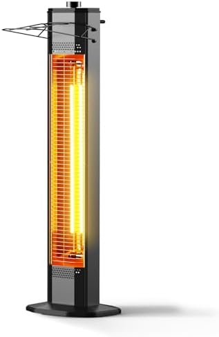 Outdoor Electric Patio Heater, 34-inch 1500W Infrared Tower Heater with Instant Heating, Tip-Over & Overheat Protection, IPX5 Waterproof Space Heater for Patio Garage Workshop Indoor & Outdoor Use by NFCCRA