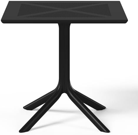 Costaelm Patio Dining Table for 4, Square PP Patio Table, 4-Person Weather Resistant Porch Tables for Outside Poolside Deck Lawn Garden Backyard, Black - Image 7