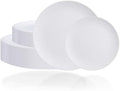 32pcs White Hard Plastic Plates Reusable Dinnerware Dish Set by WWONDERFUL