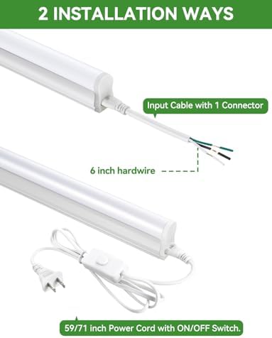 (6 Pack) 3FT T5 SE LED Shop Lights, 1760LM 6500K Bright White LED Integrated Fixture, 16W Linkable Garage Light, Ceiling and Cabinet Light with ON/OFF Switch, Workshop, Basement, FCC Certified - Image 4