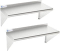 Stainless Steel Shelf 2 Pack 12"x24", Wall Mounted Metal Shelves by SWOTCATER