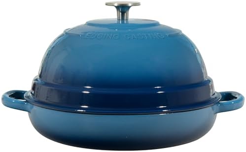 EDGING CASTING Enameled Cast Iron Dutch Oven Pot with Lid, Round Bread Oven for Homemade Sourdough Bread Baking, 6 Quart, Lake Blue - Image 6