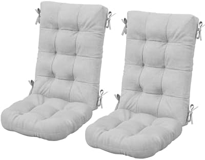 SERWALL HDPE Outdoor Rocking Chair Cushion Set of 2, Gray by SERWALL