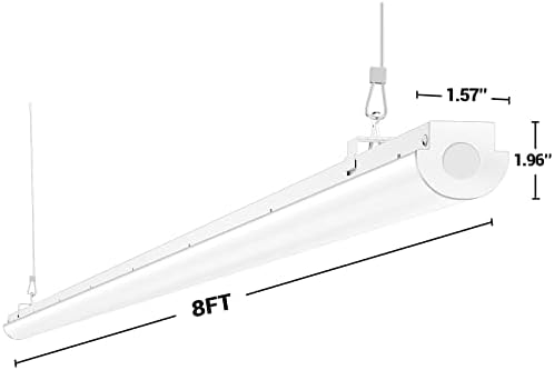 ANTLUX 8FT LED Shop Lights 110W [6-lamp T8 Fluorescent Equiv.], 12000LM, 5000K, Compact Commercial Grade 8 Foot LED Strip Lights for Warehouse Garage, Suspended and Flush Mount Ceiling Light, 8 Pack - Image 7