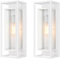 mirrea 18" Modern Outdoor Porch Wall Light, Matte White, 2 Pack by mirrea