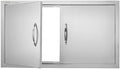 VEVOR Double BBQ Access Door, 34W x 19H Inch Stainless Steel Flush Mount Vertical Wall Door with Handles for BBQ Island, Grilling Station, Outside Cabinet by VEVOR