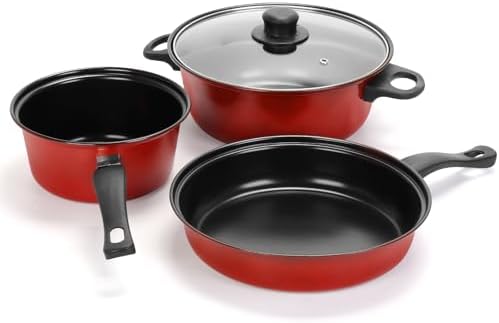 Non-Stick Cookware Set 4Pcs Pots and Pans Set for Outdoor Picnic Travel - Image 3