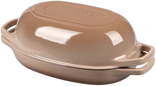 EDGING CASTING Enameled Cast Iron Oval Dutch Oven Pot with Lid, Dutch Oven for Sourdough Bread Baking, Bread Oven, Bread Dutch Oven, Oval Bread Pan, 5qt, Mocha - Image 6