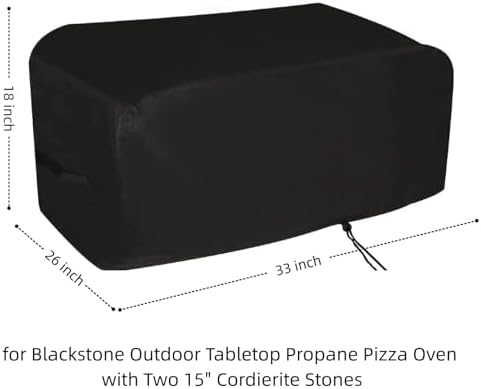 Pizza Oven Cover for Blackstone Tabletop Oven with 15" Cordierite Stone - Image 2