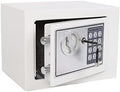 Yuanshikj Small Steel Security Safe Box with Keypad,Key;0.23 Cu Ft, White by Yuanshikj