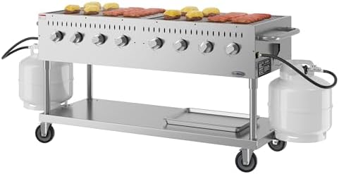 60 in. Commercial Mobile Outdoor Propane Gas Grill, ETL Listed in Stainless-Steel (KM-CGM-60) - Image 2