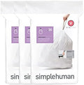 simplehuman Code V 60 Count, Dispenser Pack Custom Fit Liners, Drawstring Trash Bags, 16-18 Liter / 4.2-4.8 Gallon, White by Simplehuman
