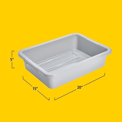 Rubbermaid Commercial Products Standard Bus/Utility Box 4.6-Gallon Gray Plastic Heavy Duty Restaurant Wash Basin/Dish Washing Tub for Kitchen Organization/Storage - Image 4