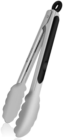 Stainless Steel Small Tong for Cooking - Mini 7 Inch Locking Tongs, Heat Resistant to 600°F, Food Grade Kitchen Metal Tong for Food, Salad, Pasta, Steaks, Vegetables - Dishwasher Safe by Unknown