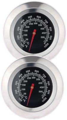 2PCS 3" Face 1000F Charcoal BBQ Thermometer,2PCS Barbecue Temperature Gauge by Mtsooning