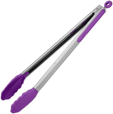 U-Taste Kitchen Tong for Cooking, 600ºF Heat-Resistant Silicon, 16in/Purple by U-Taste