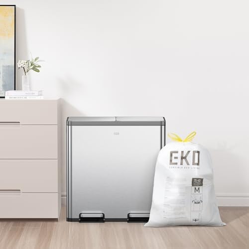 EKO 10.6 Gallon / 35–40 Liter Drawstring Trash Bags, 60 Count Heavy-Duty Tall Kitchen Garbage Can Liners, Extra-Strong Leak-Resistant, Unscented, White, Code M - Image 3