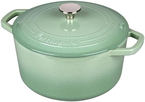VORRINGARD Enameled Cast Iron Dutch Oven Pot with Lid, for Bread Baking, Round Bread Oven- include Sourdough Bread Baking Supplies set, 4.5QT, Sage Green - Image 7