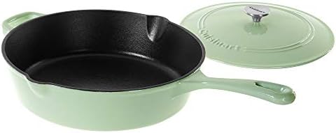 Cuisinart Chef's Classic Enameled Cast Iron Dutch Oven with Lid, Porcelain Enameled Interior, Oven Safe, Induction Compatible, 12-Inch, Chicken Fryer, Mint Green - Image 2