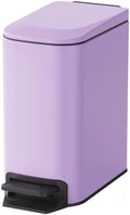 Cesun Small Bathroom Trash Can with Lid, 1.6 Gal, Soft Close, Purple by Cesun